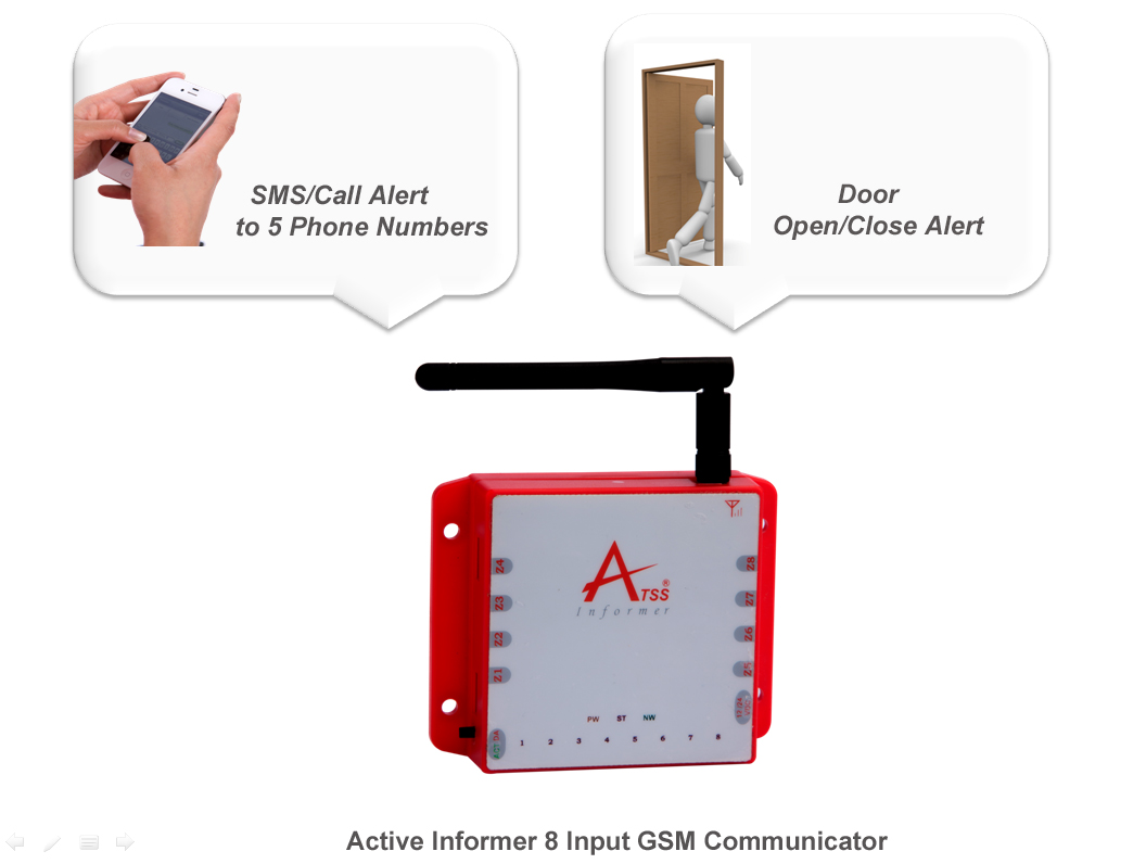 ATSS Burglar Alarm Systems Chennai India Active Informer8 Input GSM