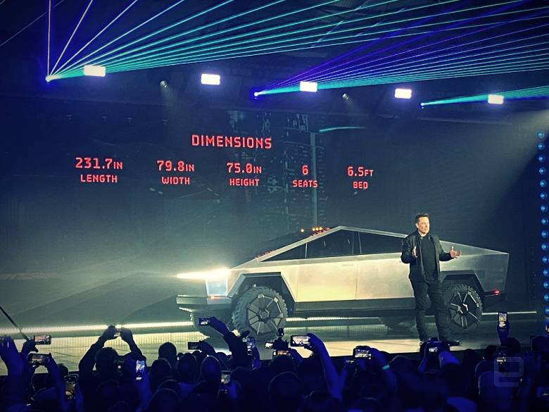 Tesla's most futuristic electric car unveiled - Cybertruck pickup