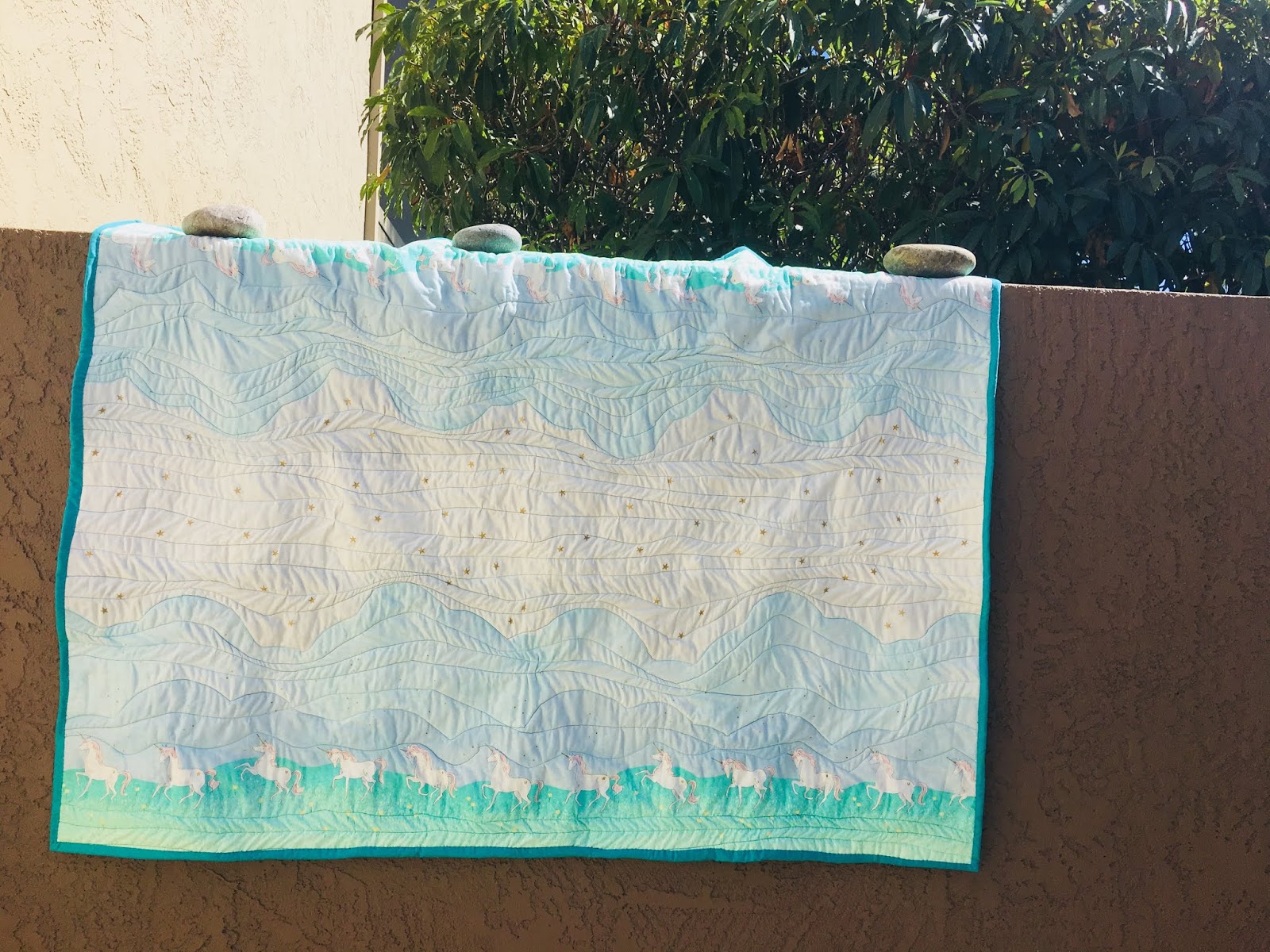 handmade hobbyist Whole Cloth Baby Quilt