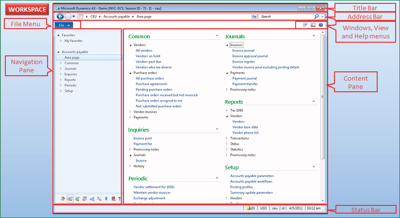 Axapta ERP: AXAPTA 2012 WORKSPACE