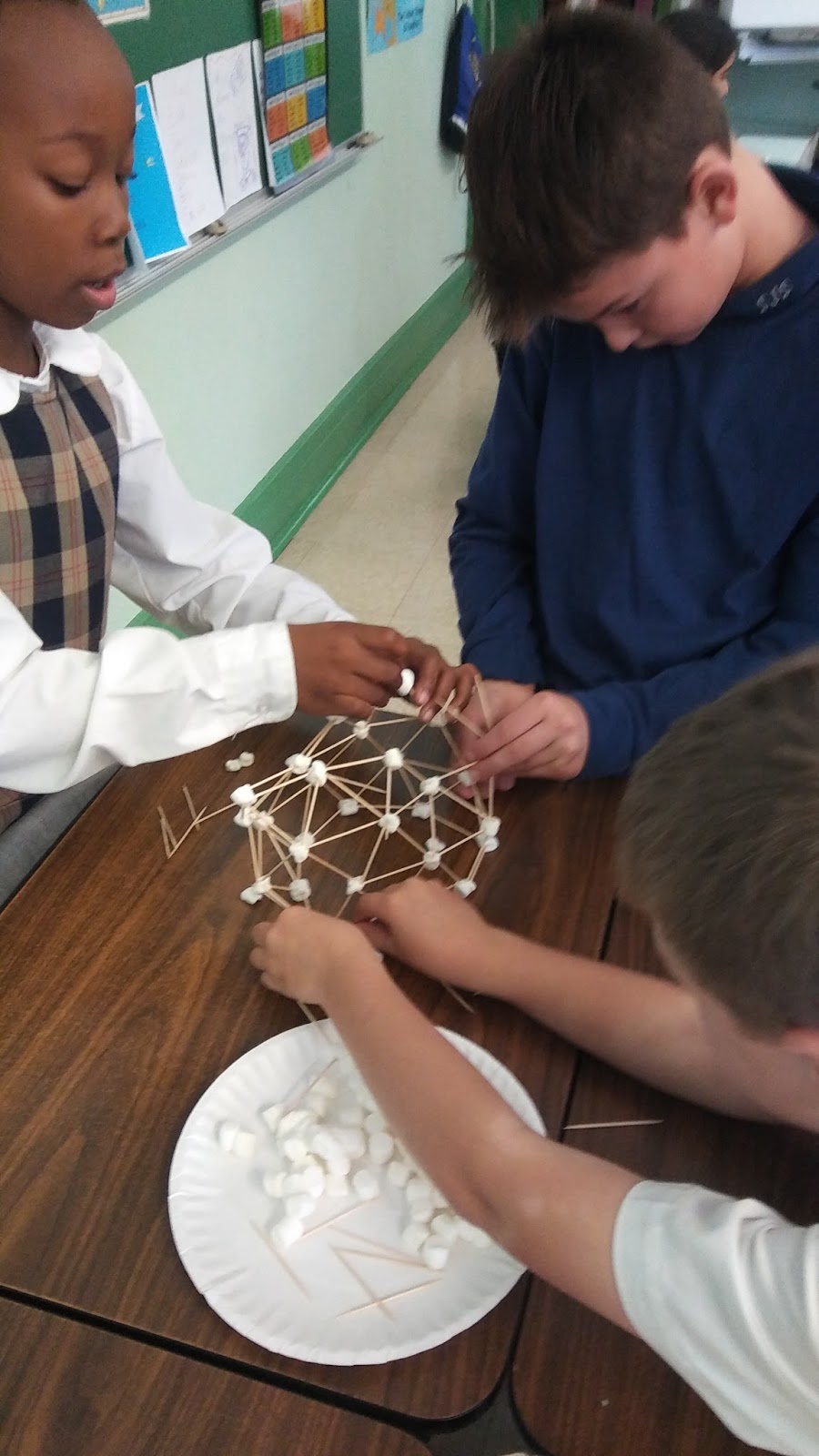 Terrific Third Graders Building Structures with Marshmallows and