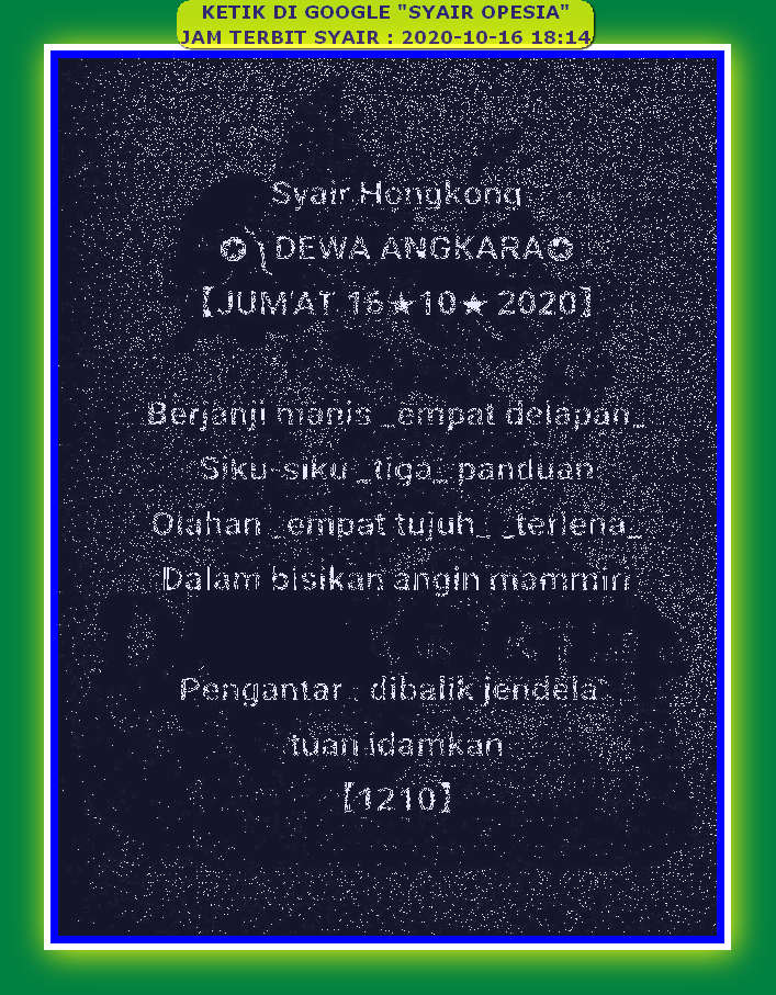 1 New Message Kode Syair Hongkong 16 Oktober 2020 Forum Syair Togel Hongkong Singapura Sydney