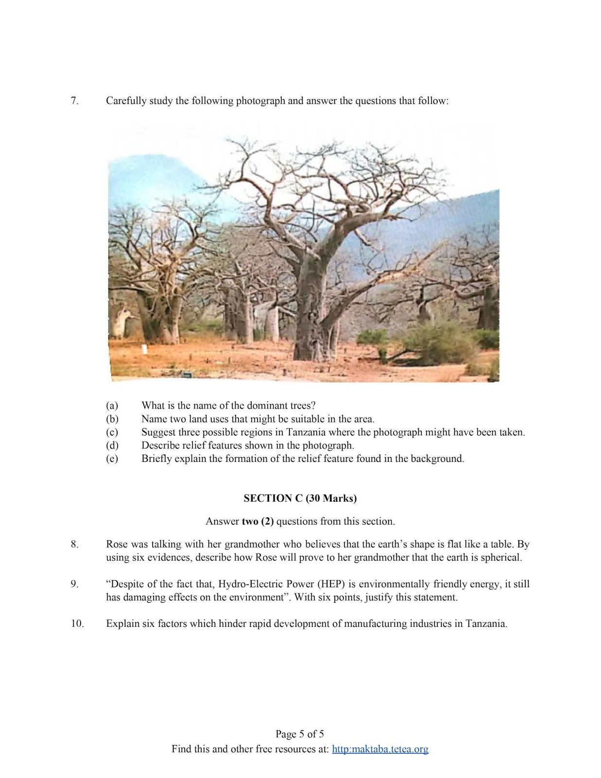 GEOGRAPHY NECTA 2019 SOLVING SCHOOL KWANZA