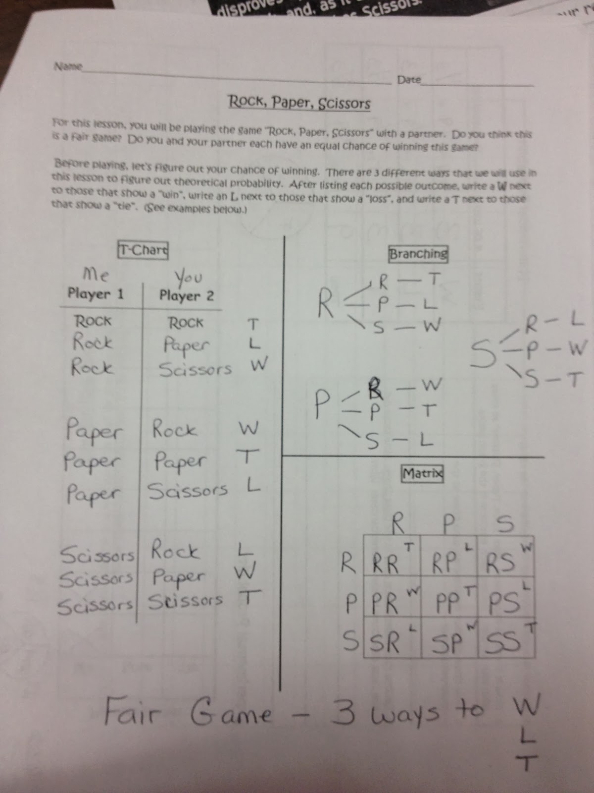 Math with Mrs. D: Rock, Paper, Scissors (Is it a fair game?)
