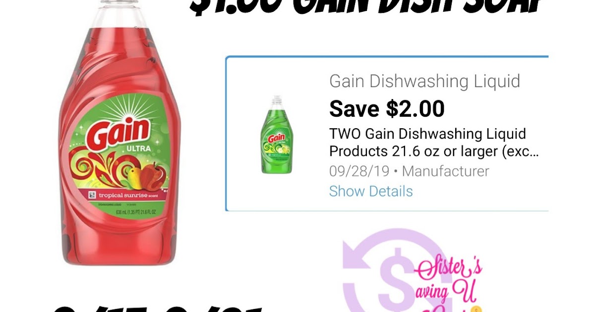 1 Gain Dish Soap At Dollar General