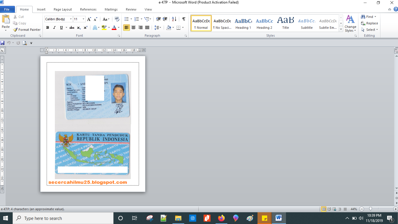 Cara Mudah Menggabungkan Halaman Depan dan Belakang e-KTP Menjadi Satu