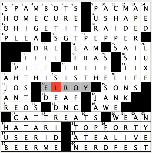 Rex Parker Does the NYT Crossword Puzzle: Pagoda placement consideration /  TUE 4-5-16 / Fluffy trio / Climate features of equatorial countries /  Speckled steed / Anaheim nine on scoreboard / Savior in popular parlance