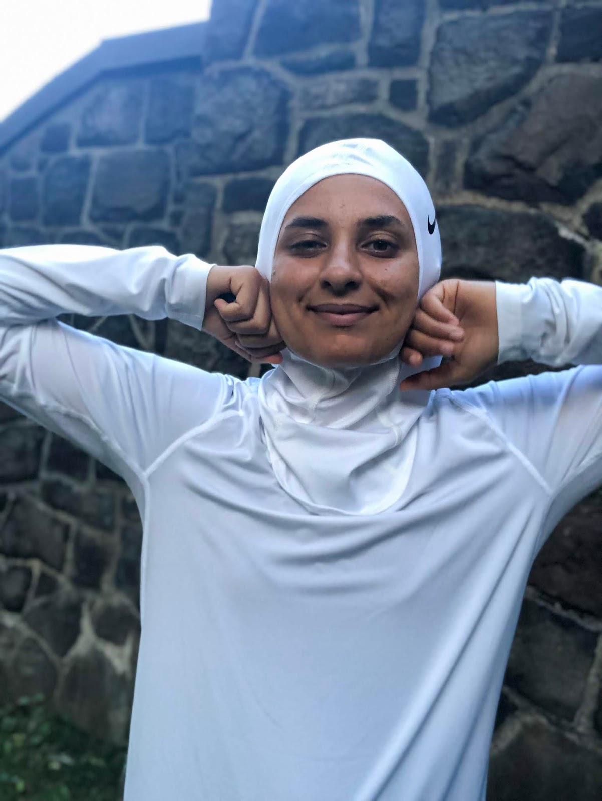 Sahara with Nike Hijab, athletic clothes