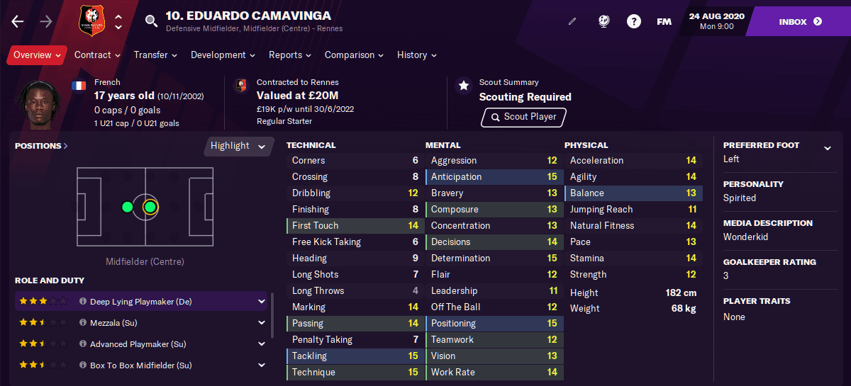 Eduardo Camavinga Football Manager 2021 Eduardo Camavinga Football Manager 2021