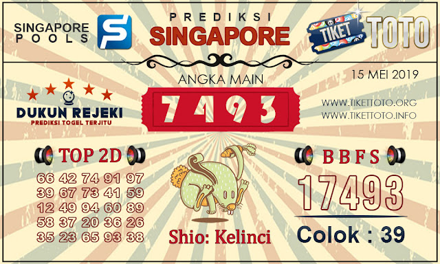 Prediksi Togel SINGAPORE TIKETTOTO 15 MEI 2019