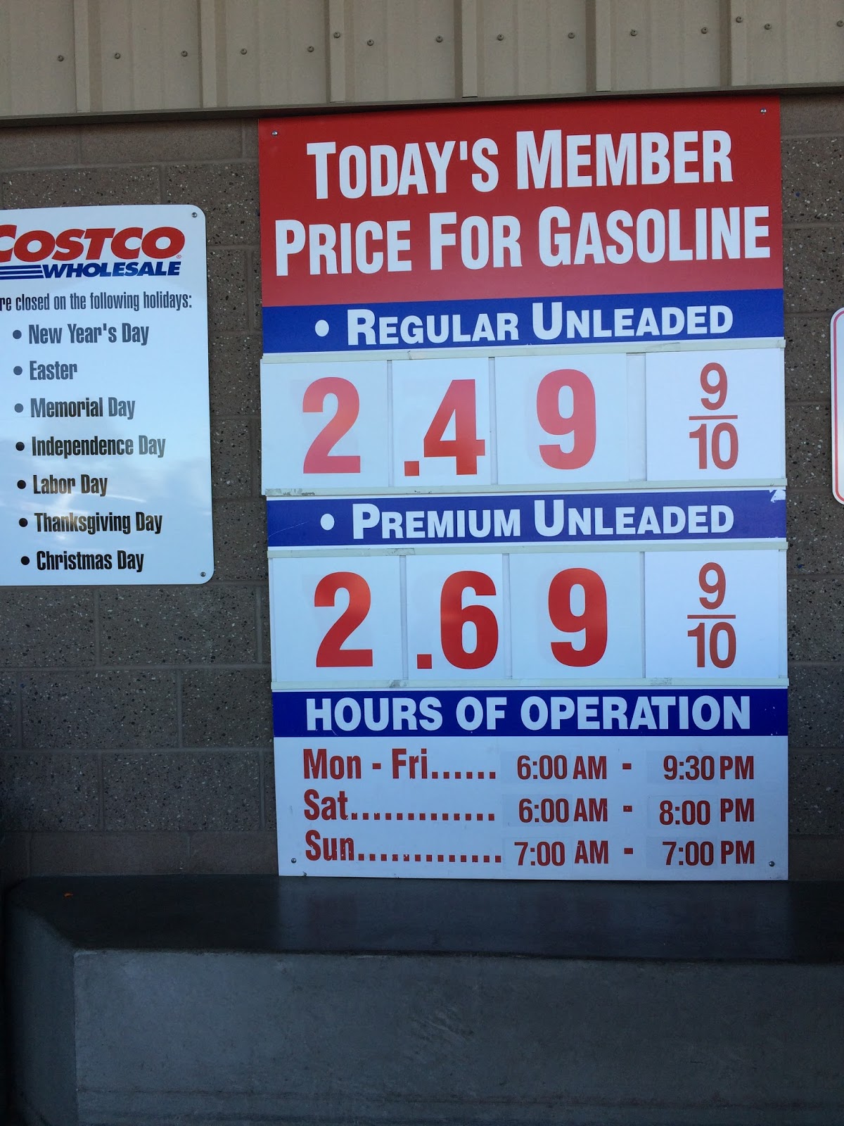 gas price at costco ca