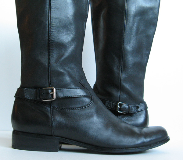 TALL BLACK LEATHER RIDING BOOTS HARNESS COLDWATER WOMENS SIZE 9.5