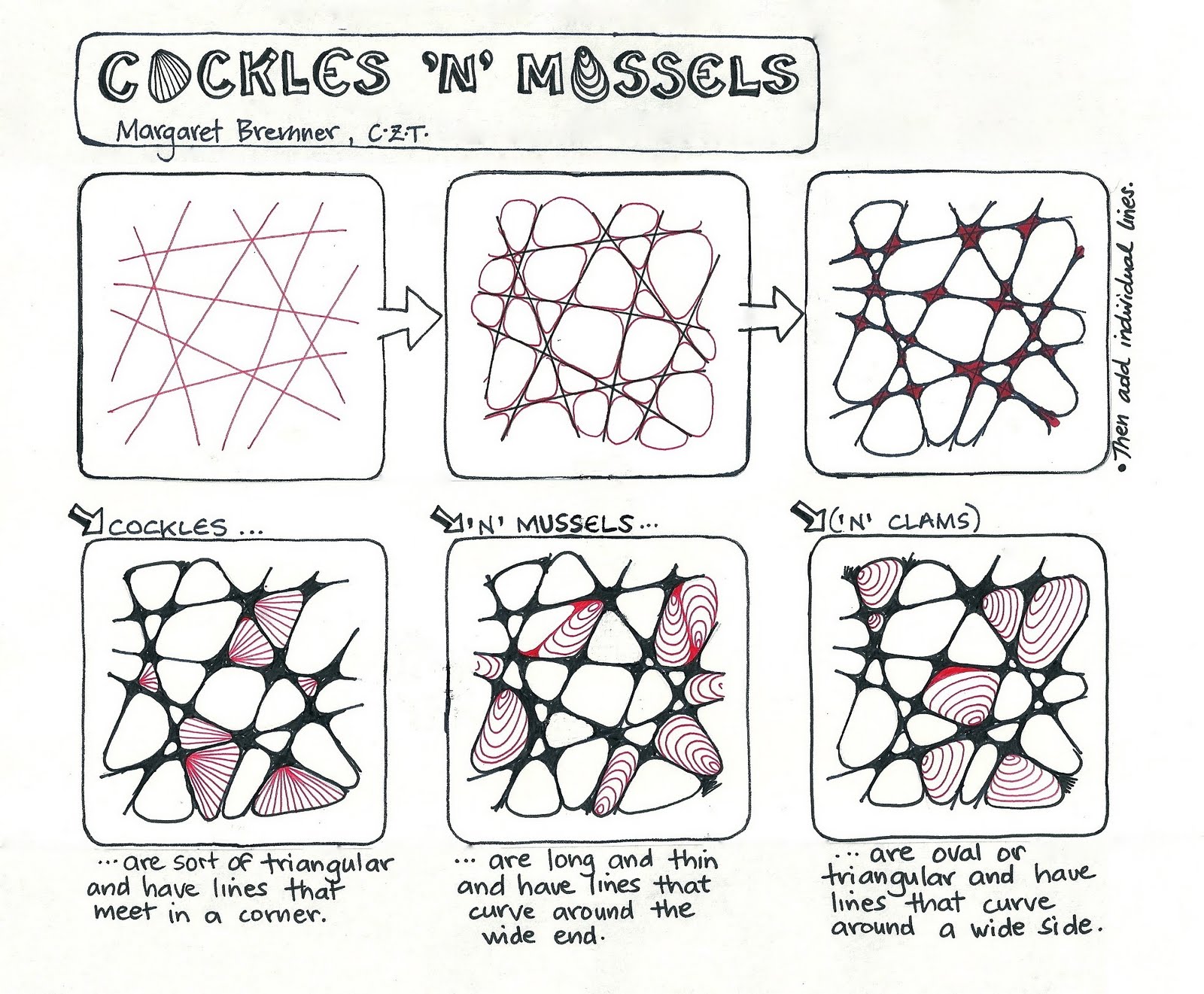 Enthusiastic Artist: COCKLES 'N' MUSSELS - a new tangle!