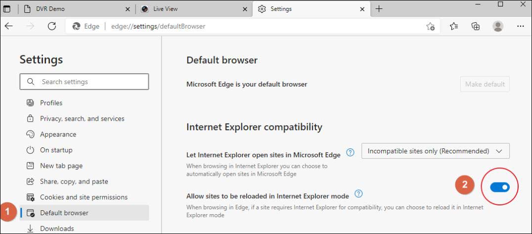 How to use Edge Browser with IE mode for Hikvision devices 