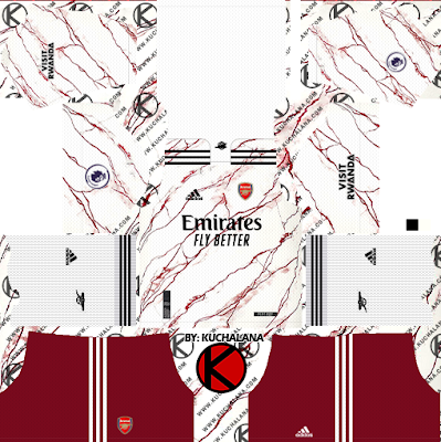 Arsenal 2020-21 Adidas Kit - DLS2019