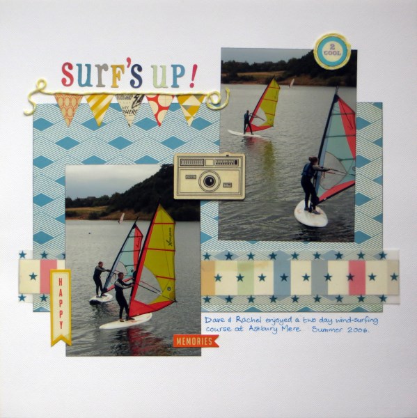 Jimjams - Layout - Surf's Up! - Crate Paper Boys Rule - SJ Crafts