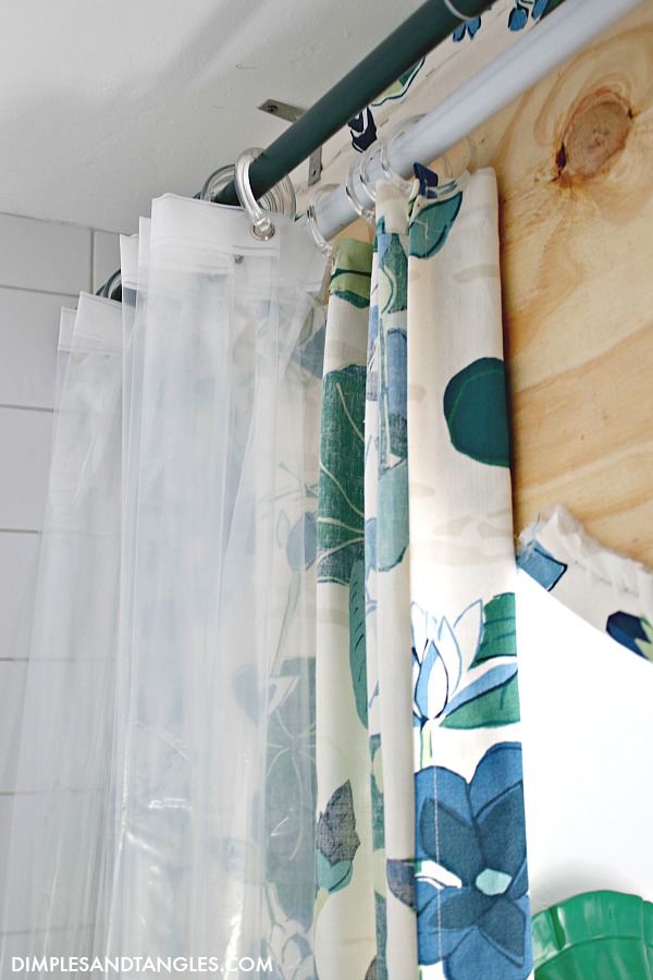 Diy Shower Curtain And Cornice Board, How To Hang 2 Shower Curtains On One Rod