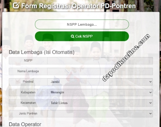 Cara Daftar Operator Emis Pendis TPQ-Madin-Pondok Pesantren PD-Pontren Kemenag