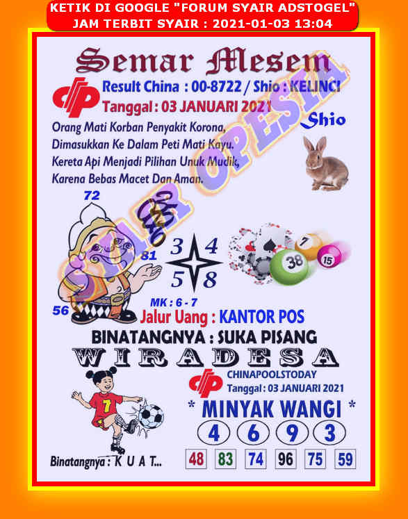 1 New Message Kode Syair Singapore 3 Januari 2021 Forum Syair Togel Hongkong Singapura Sydney