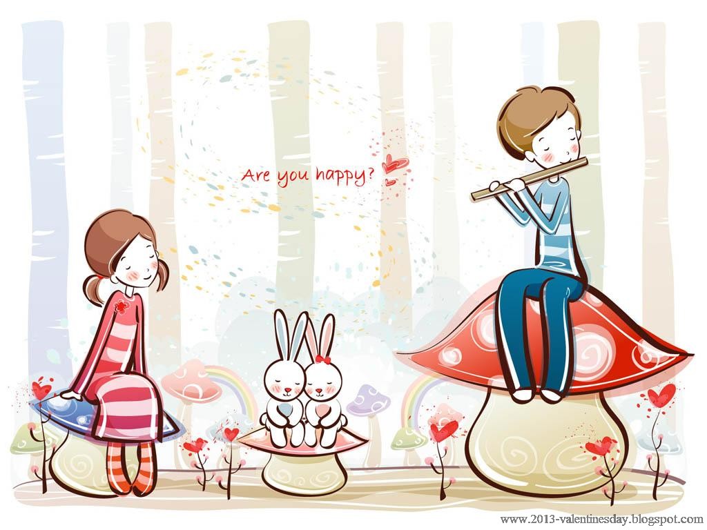  Cute  Cartoon  Couple Love  Hd wallpapers for Valentines day