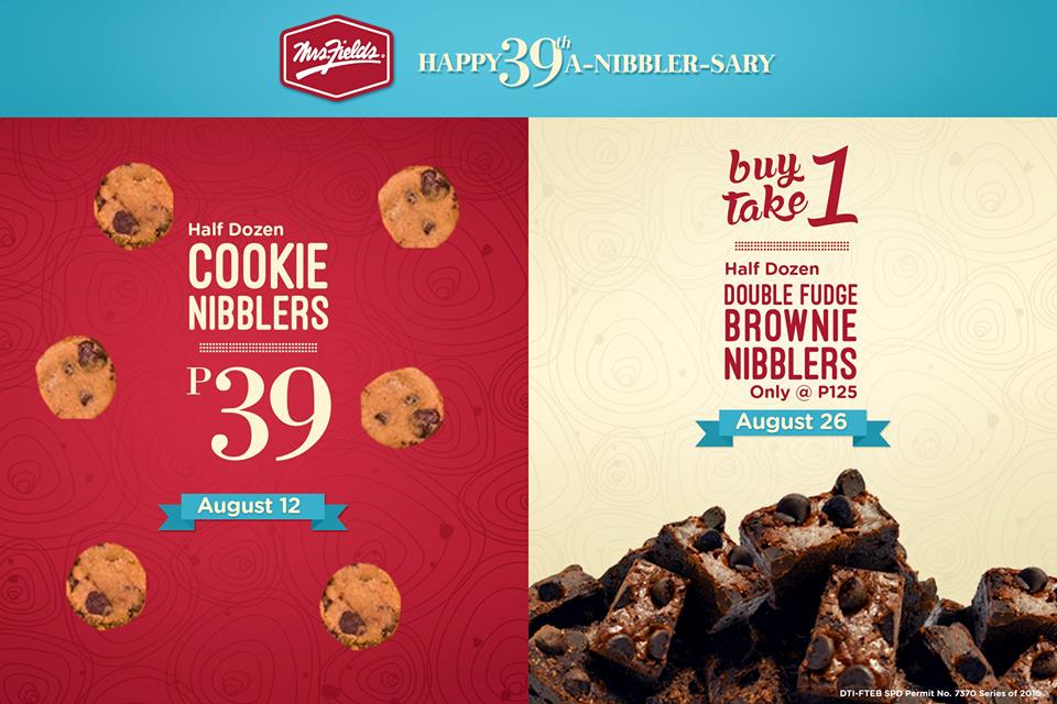 Manila Shopper Mrs. Fields Buy1 Take1 Cookie Nibblers Promo Aug 2016