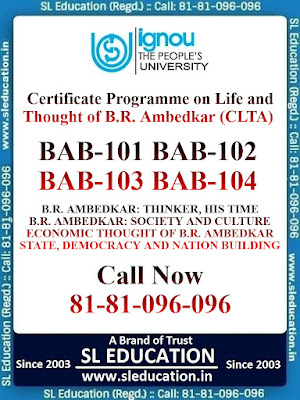 CERTIFICATE, PROGRAMME, LIFE, THOUGHT, B.R. AMBEDKAR, CLTA, BAB101, THINKER, TIME, BAB102, SOCIETY, CULTURE, BAB103, ECONOMIC, BAB104, STATE, DEMOCRACY, NATION, BUILDING, SL EDUCATION, CALL, 8181096096