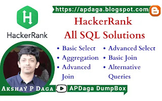HackerRank: SQL - All solutions (Basic Select, Advanced Select, Aggregation, Basic Join, Advanced Join, Alternative Queries)