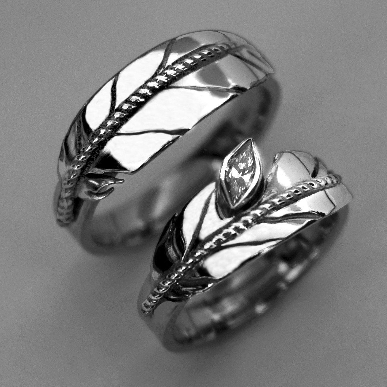 Silver Eagle Feather Swarovski Wedding Ring Fisher Star Native
