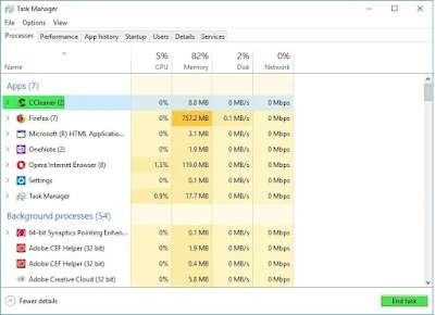 تعطيل العمليات الغير هامة باستعمال Task Manager