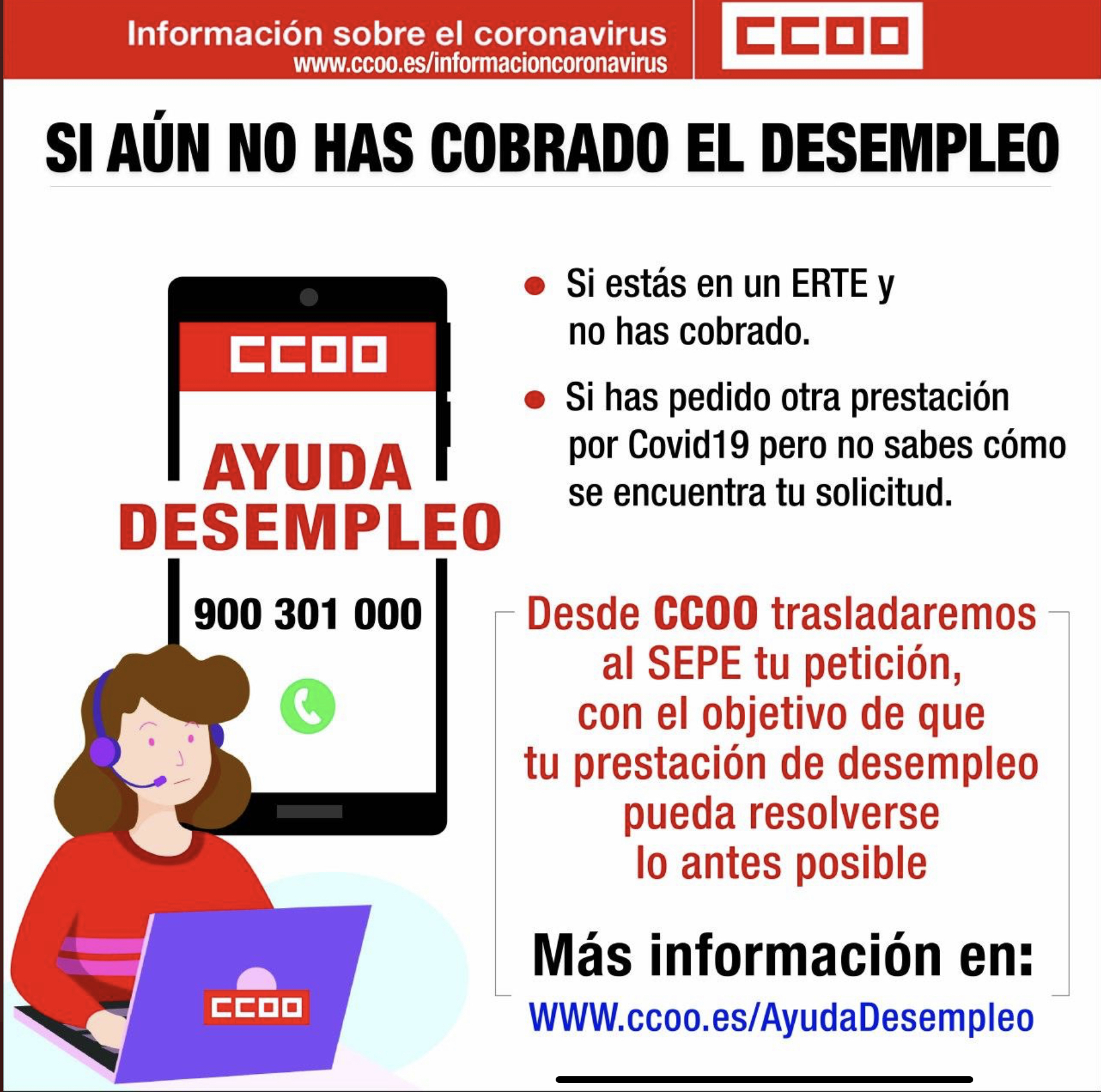 SDENCCOO CAMPAÑA CCOO AYUDA AL DESEMPLEO