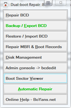 Dual Boot Reparatie BCD Tool