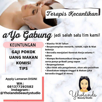Lowongan Kerja Yholands Beauty Studio Juni 2021 - Bursa ...