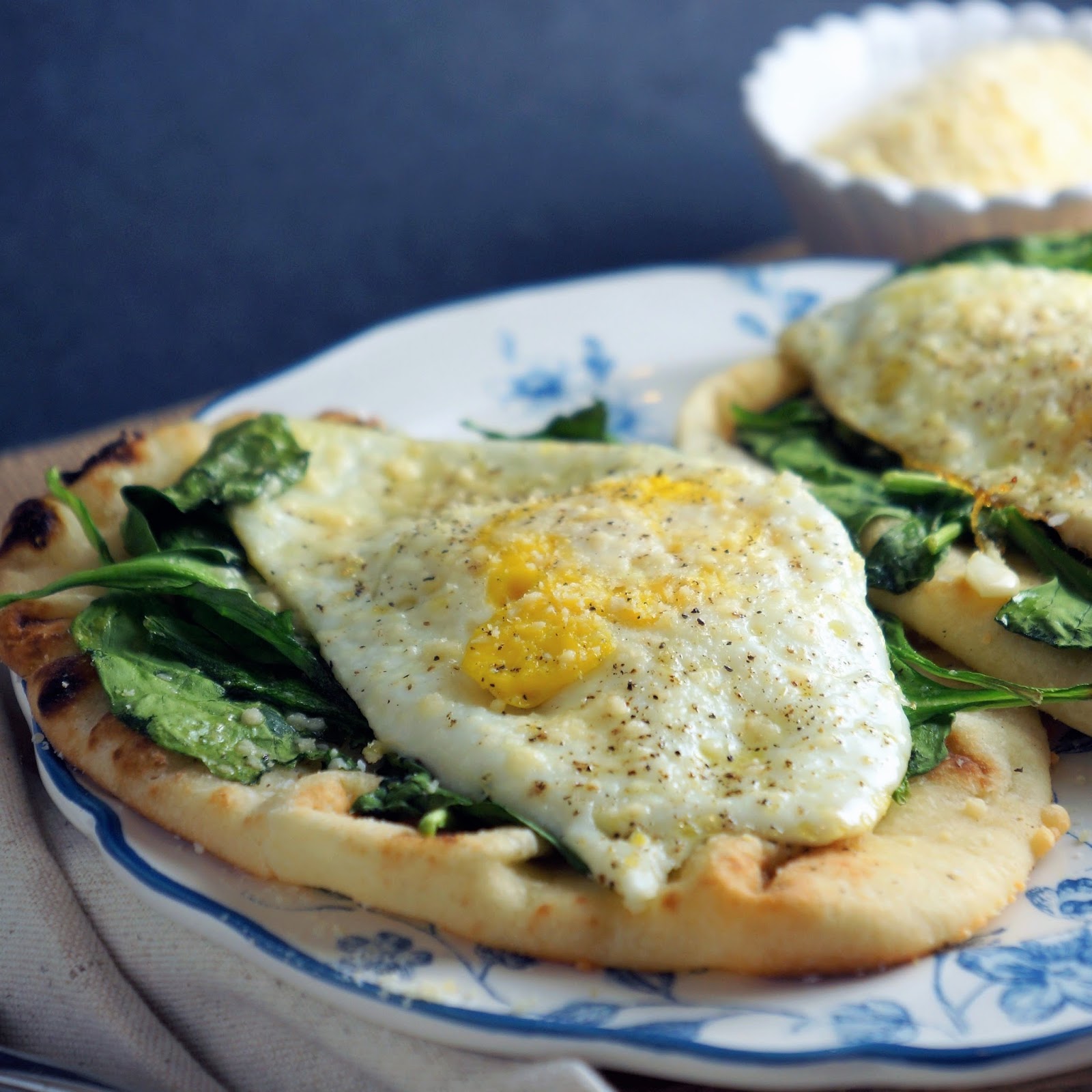 The Scattered Cook Egg, Spinach & Parm Flatbread