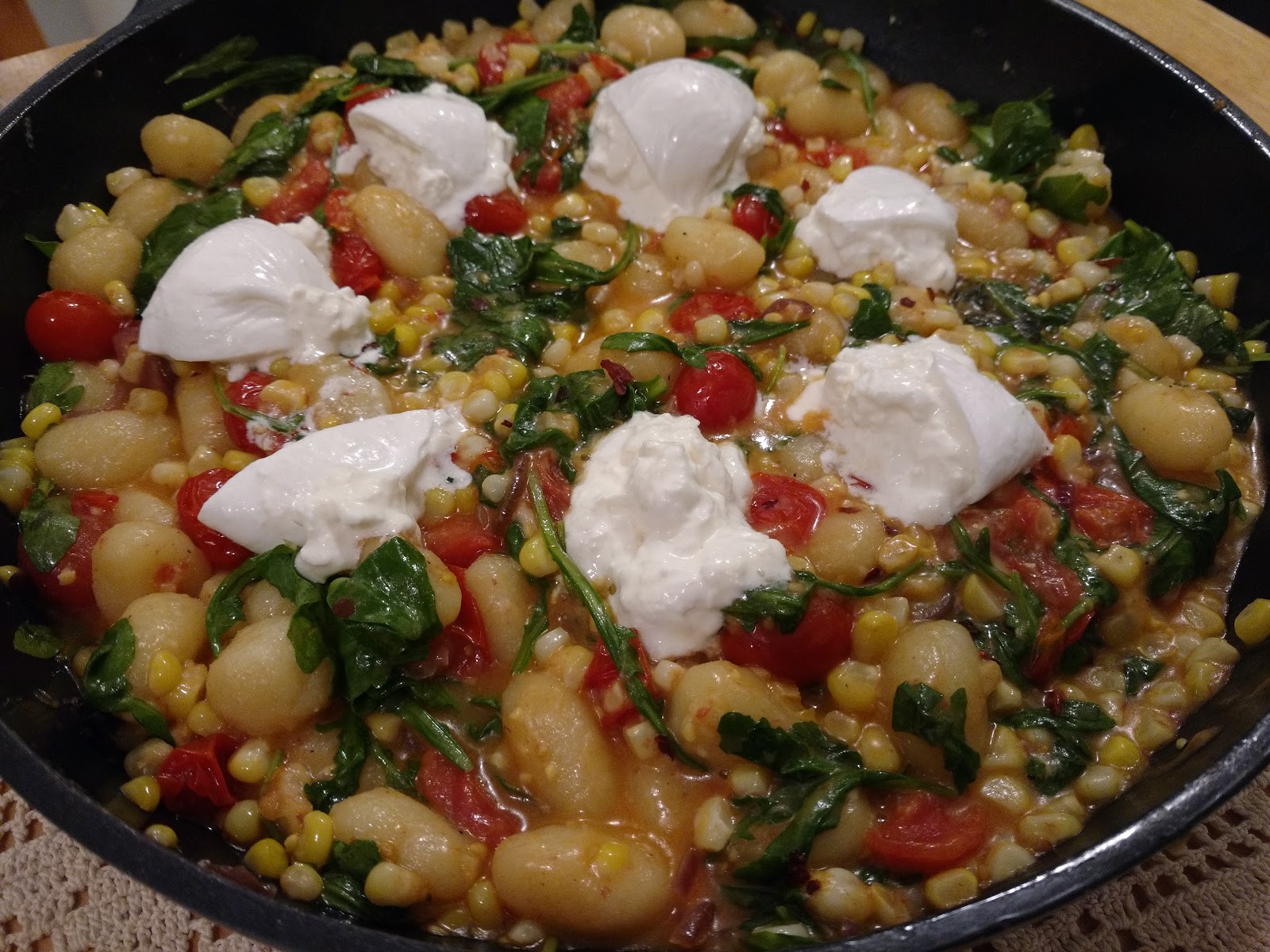 "So what are you making for dinner?" Skillet Gnocchi with Grilled Corn