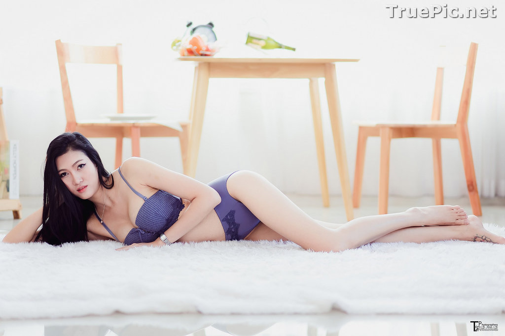 Image Thailand Model - Sawinee Boonbunlu - Sexy Blue Purple Lingerie - TruePic.net - Picture-8