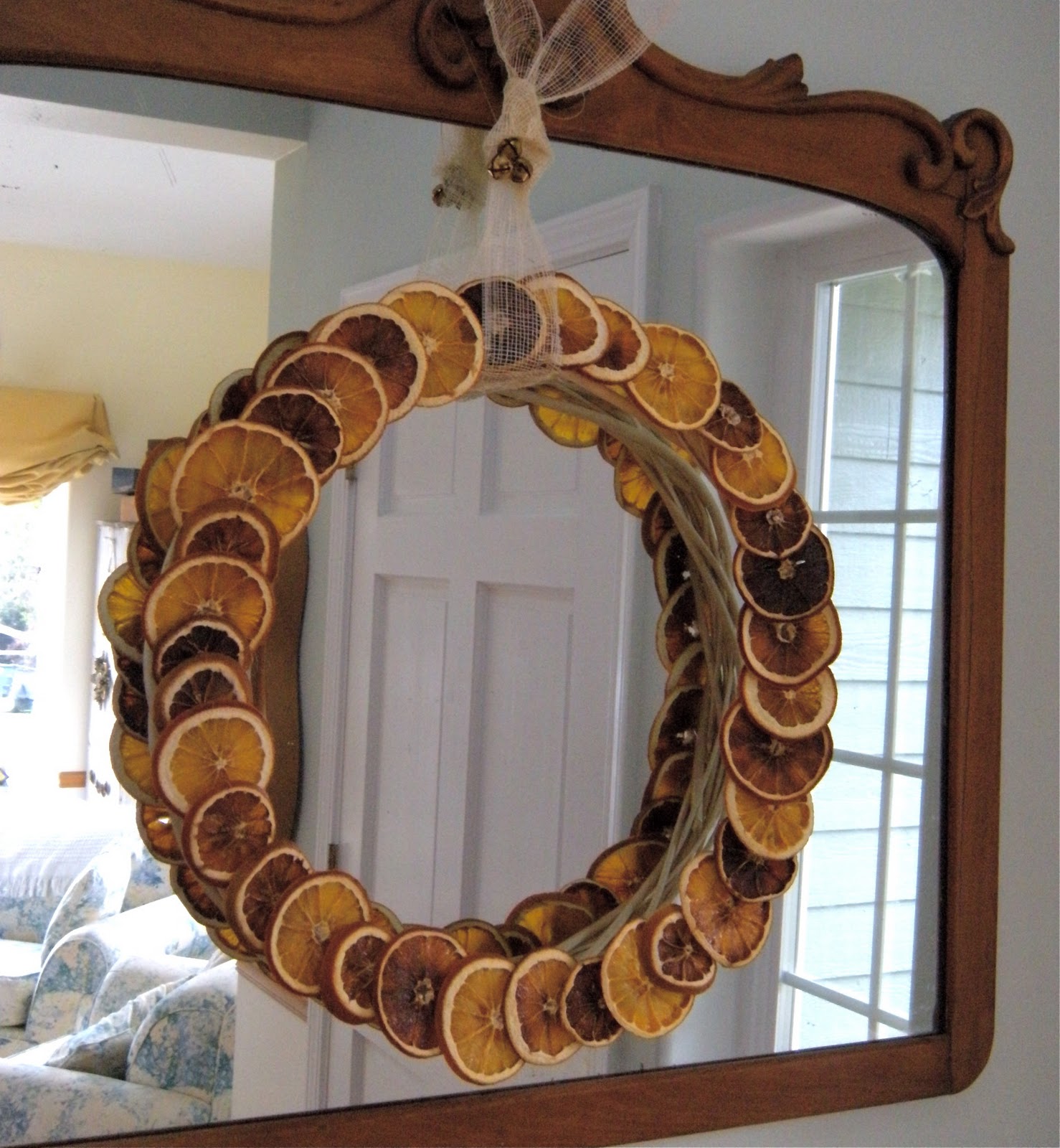 art in red wagons orange wreath