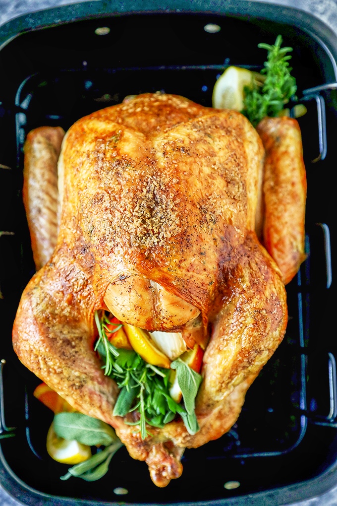 This classic Thanksgiving Turkey Recipe is easy to make and absolutely delicious. Crispy golden brown skin and flavorful turkey meat, spread homemade garlic herb butter under the skin for a perfectly roasted turkey that will be the star of your Thanksgiving dinner.