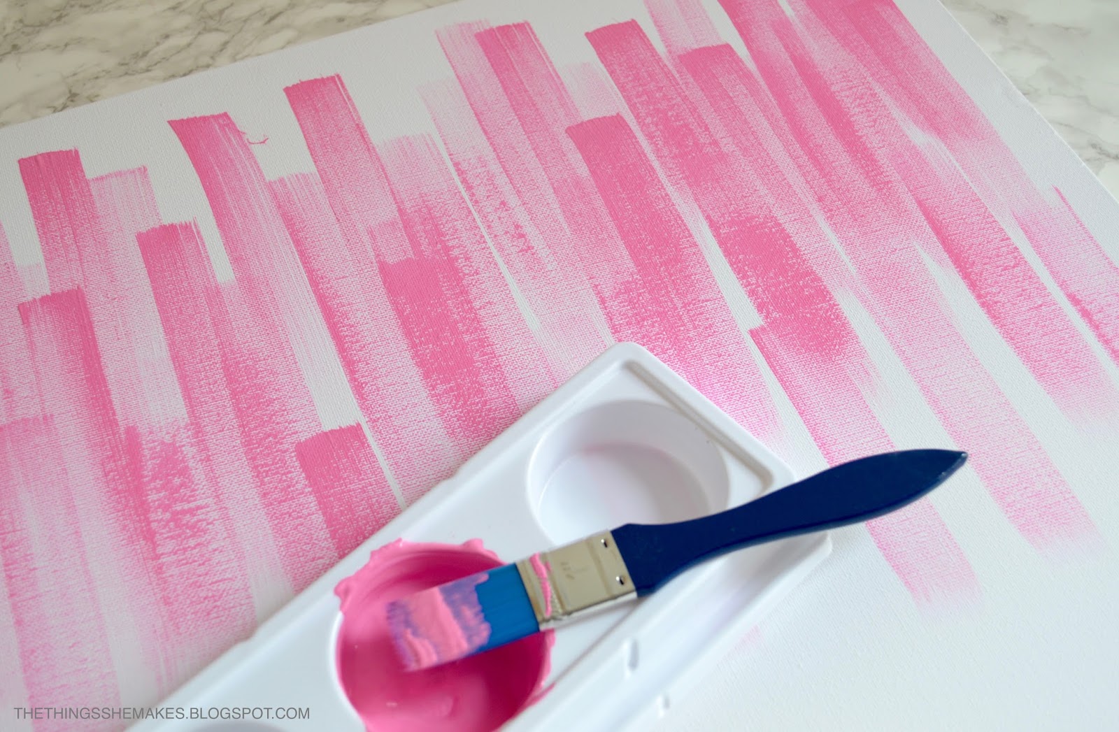 DIY Home Decor Brush Stroke Art The Things She Makes