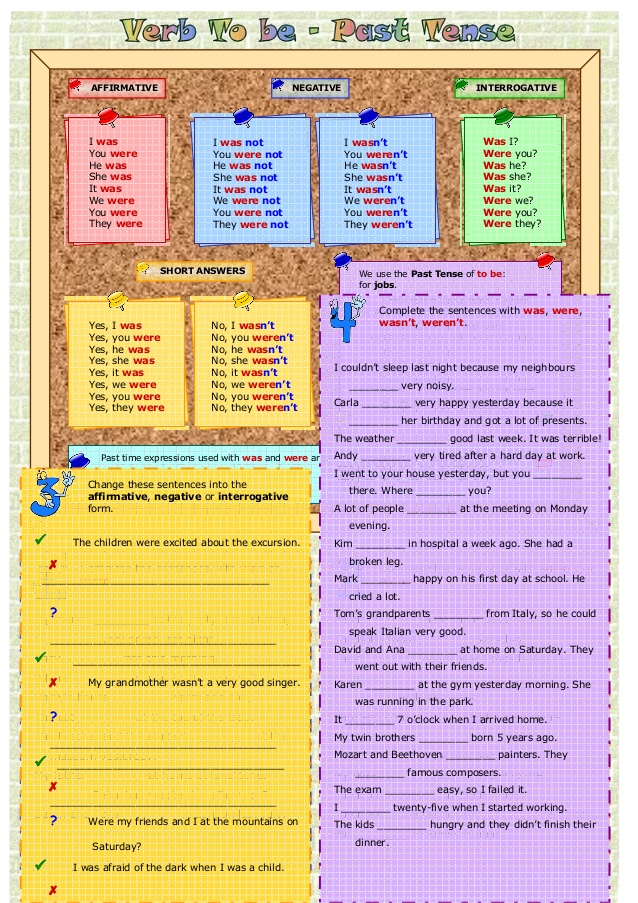 Rosana´s English Blog: WAS - WERE