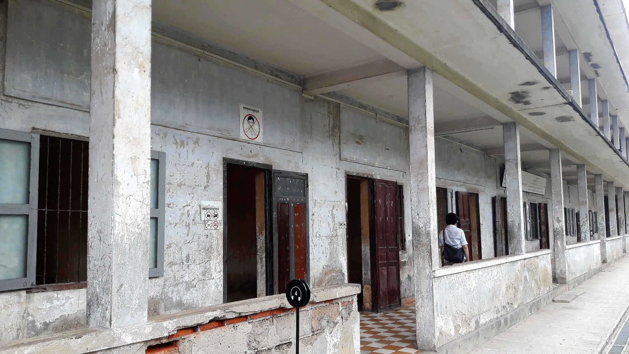 Exterior corridor of the Tuol Sleng Prison.