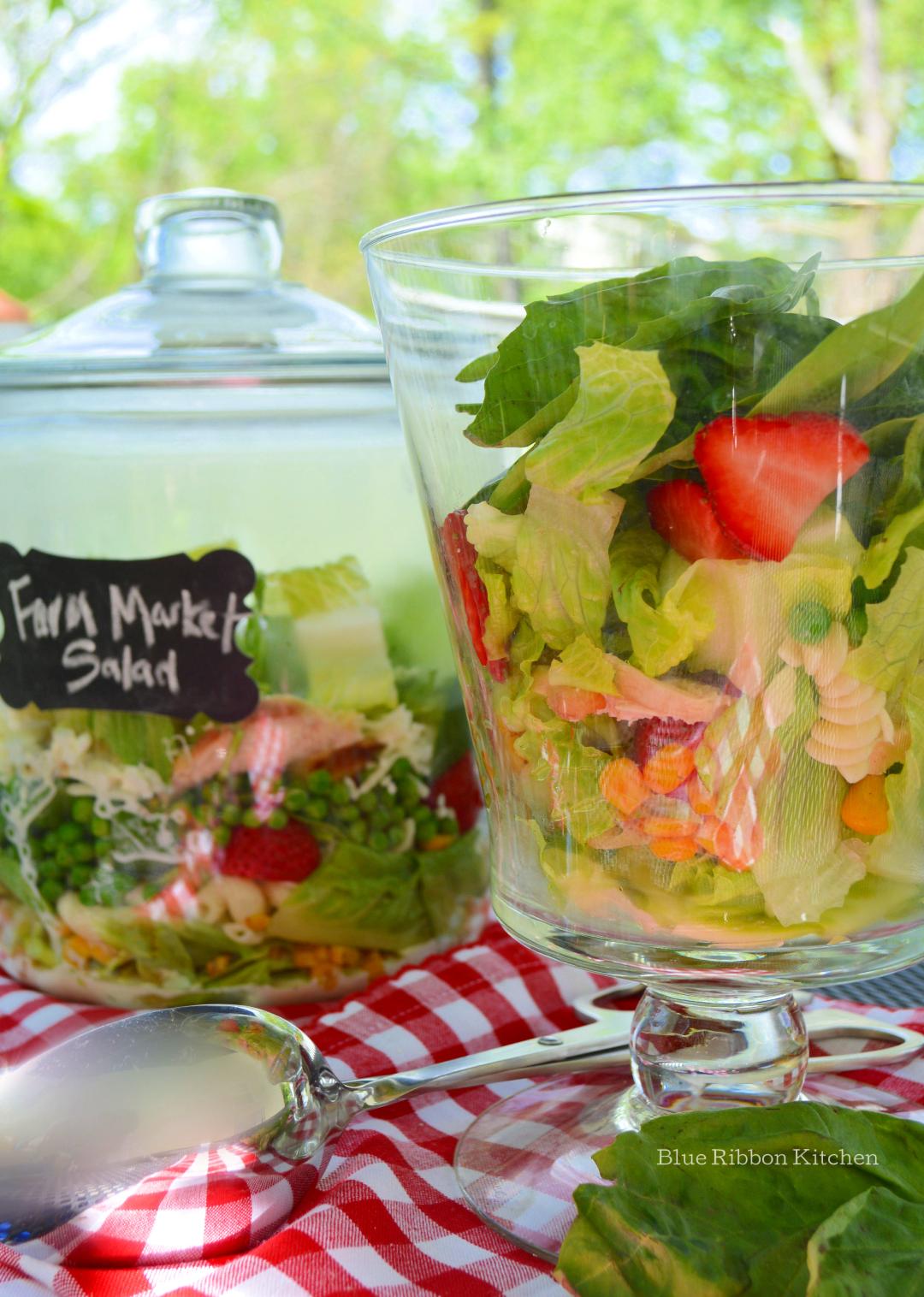 Blue Ribbon Kitchen Layered Farmer's Market Salad Lemon Basil Dressing