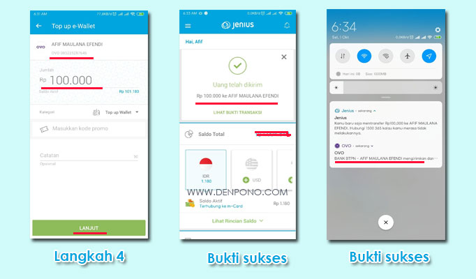 Mudah Cara Top Up Ovo Dengan Btpn Jenius Denpono Blog