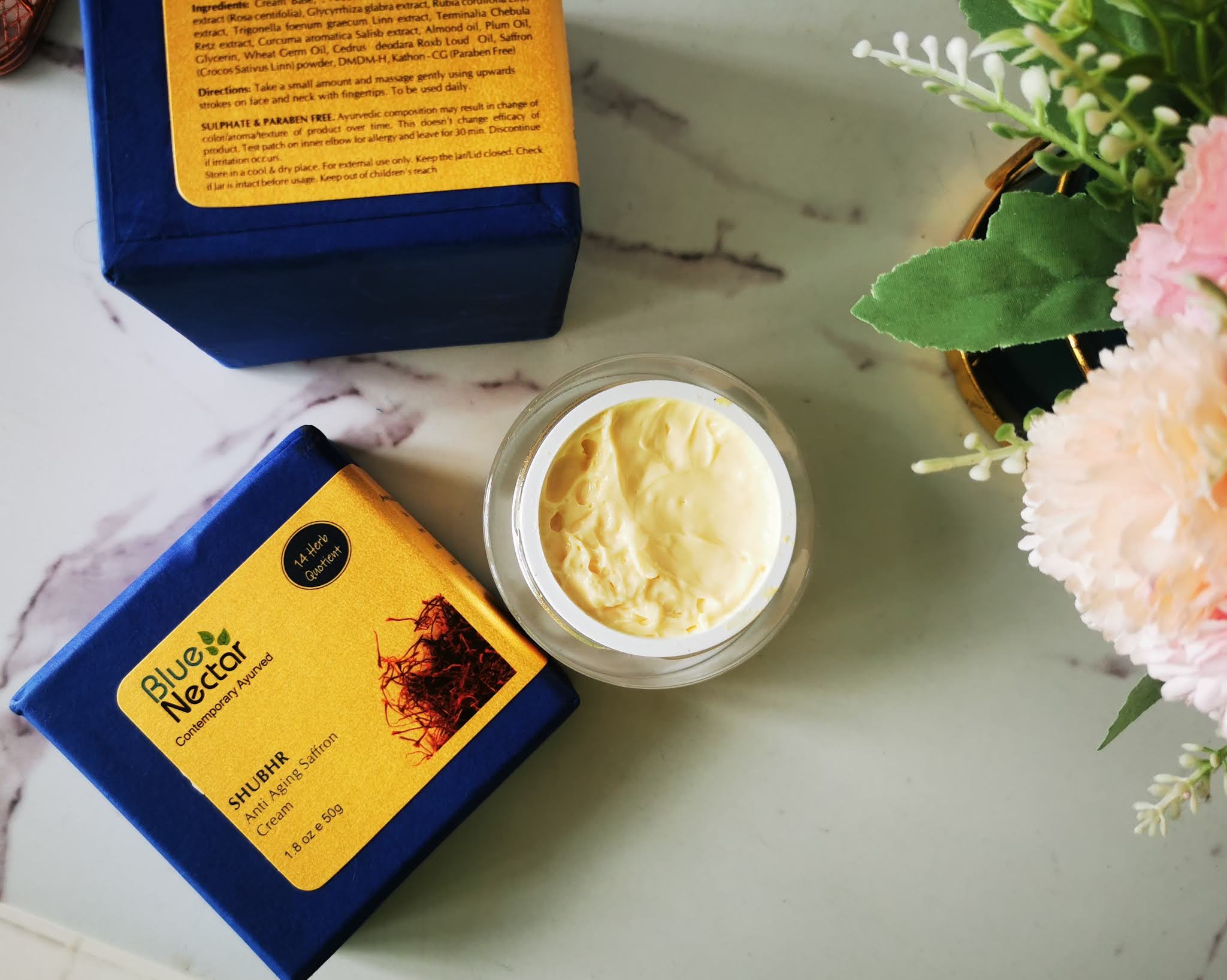 blue nectar ayurvedic anti ageing saffron and sandalwood face cream
