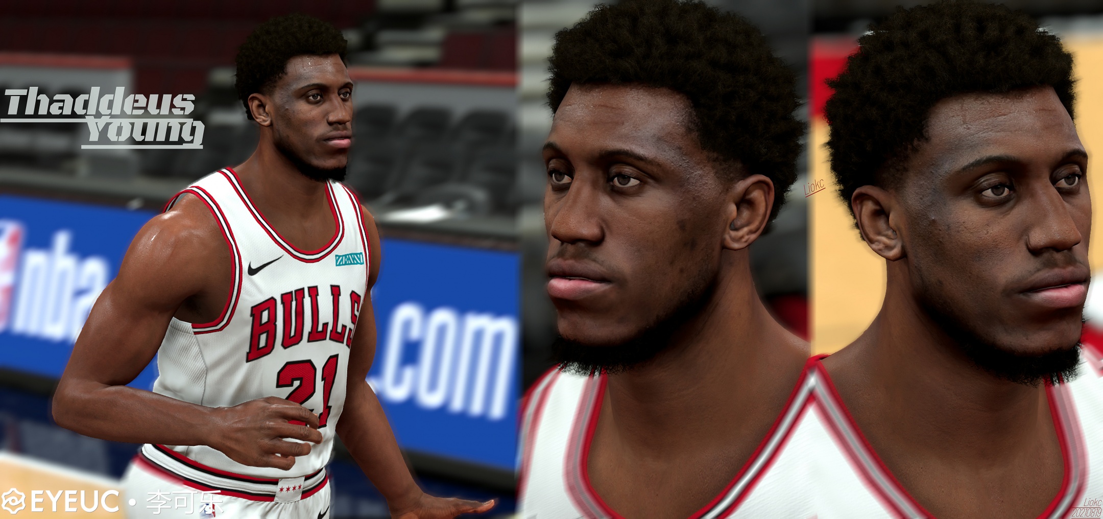 NBA 2K21 Thaddeus Young Cyberface and BOdy Model By LiCola