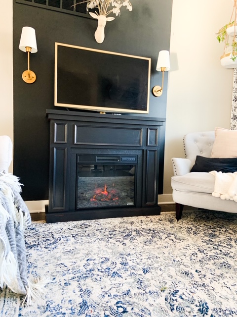 faux fireplace makeover