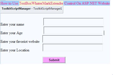 How to Use TextBoxWhatermarkExtender control on ASP.NET Website | MY ...