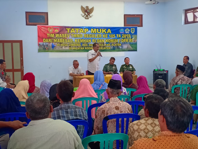 Tatap Muka Tim Wasev TMMD Reg 105 Dengan Warga Desa Jimbung Tatap Muka Tim Wasev TMMD Reg 105 Dengan Warga Desa Jimbung