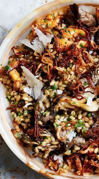 Herby Barley Salad with Butter-Basted Mushrooms