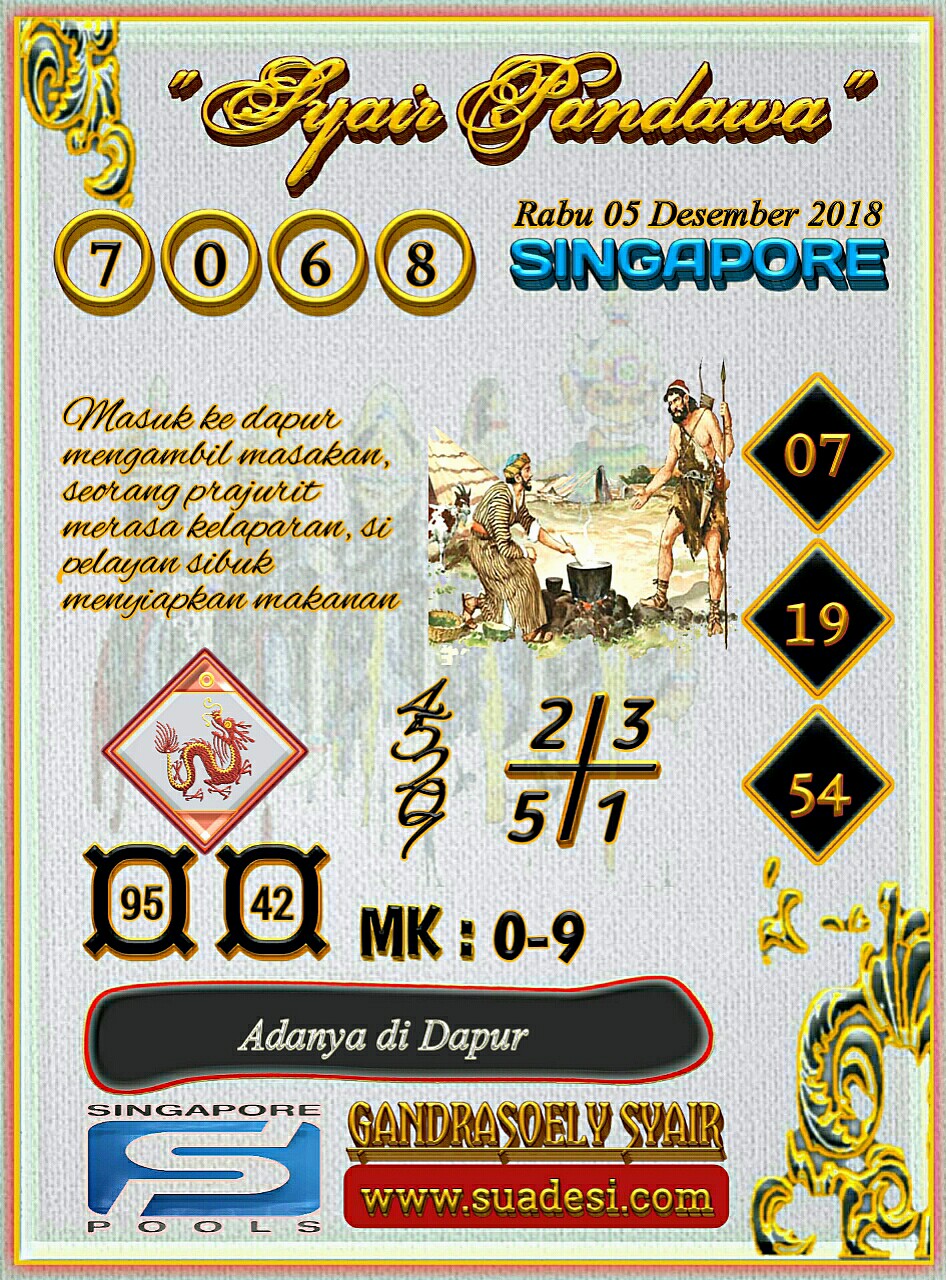 Forum Kode Syair Sgp Rabu 5 Desember 2018 - Gosyair Sedia Kode Syair Sgp  Ada Kode Syair Hk
