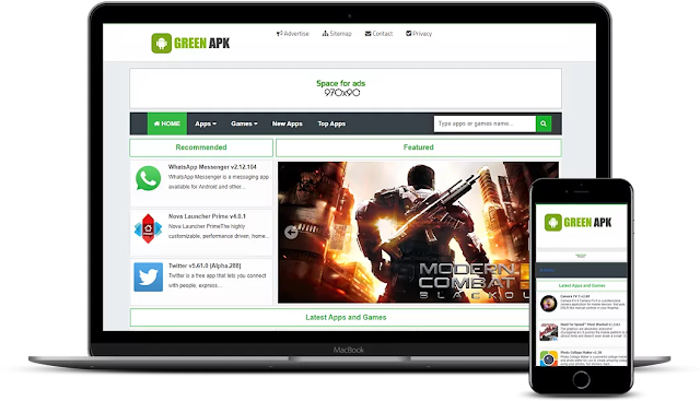 Top 10 Google Play App Store Premium Blogger Templates 2021 Green APK Premium Blogger Template